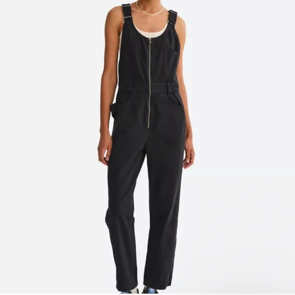 Mate the Label Organic Cotton Canvas Overalls Jet Black XS NWOT Utility Outdoor